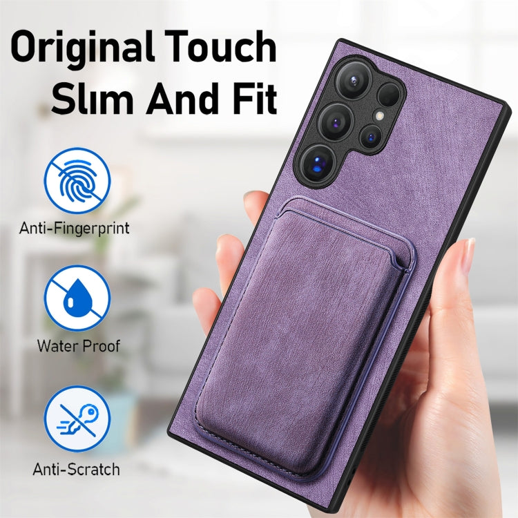 For Samsung Galaxy S25 Ultra 5G Retro Leather Card Bag Magnetic Phone Case