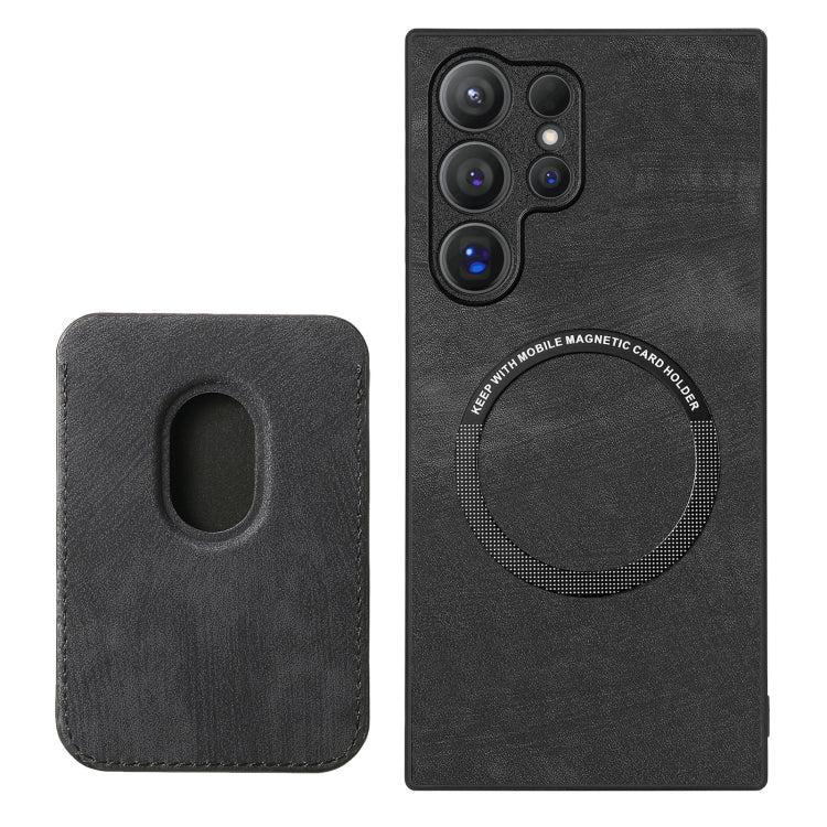 For Samsung Galaxy S25 Ultra 5G Retro Leather Card Bag Magnetic Phone Case