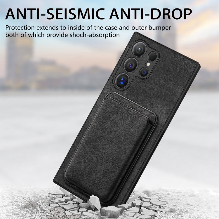 For Samsung Galaxy S25 Ultra 5G Retro Leather Card Bag Magnetic Phone Case