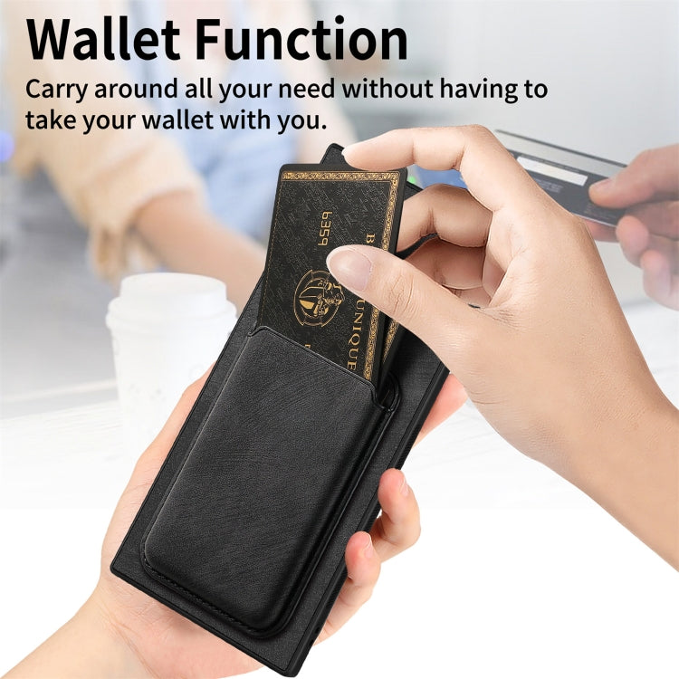 For Samsung Galaxy S25 Ultra 5G Retro Leather Card Bag Magnetic Phone Case