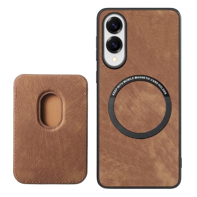 For Samsung Galaxy S25 Edge 5G Retro Leather Card Bag Magnetic Phone Case