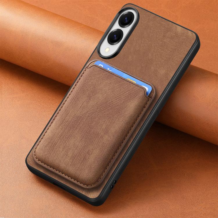 For Samsung Galaxy S25 Edge 5G Retro Leather Card Bag Magnetic Phone Case