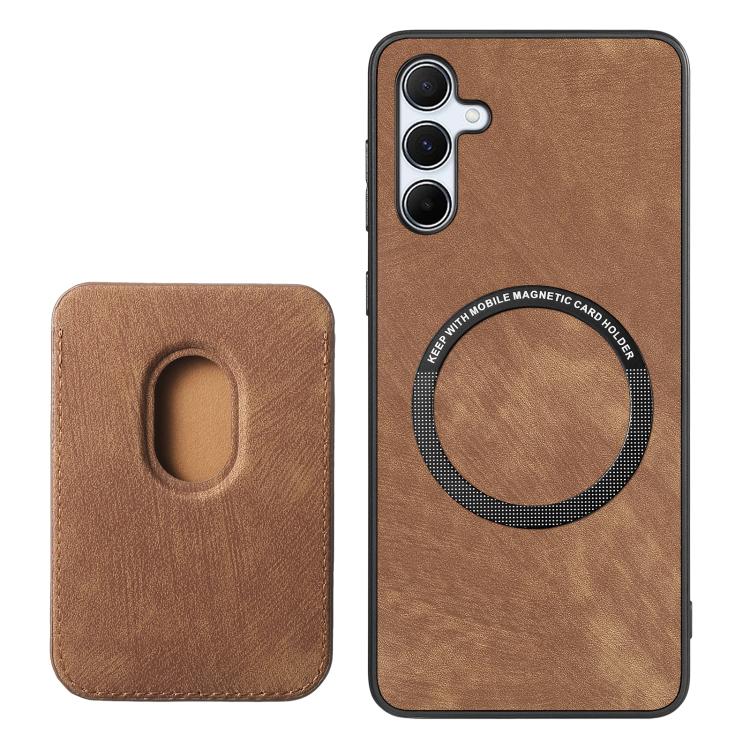 For Samsung Galaxy A55 5G Retro Leather Card Bag Magnetic Phone Case
