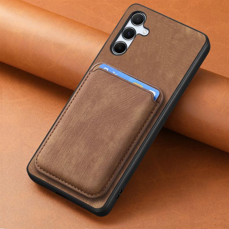 For Samsung Galaxy A55 5G Retro Leather Card Bag Magnetic Phone Case