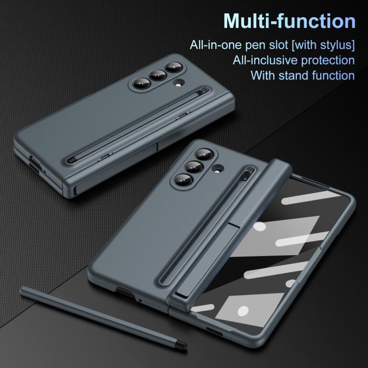 For Galaxy Z Fold7 5G Long Chi Grain Leather Shockproof Phone Case, No Pen