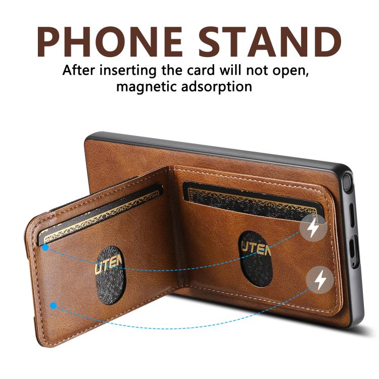 For Samsung Galaxy S25 Ultra 5G Suteni H03 Oil Wax Leather Wallet Stand Back Phone Case
