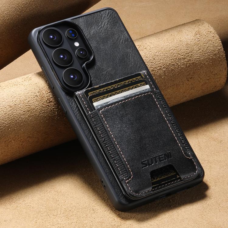 For Samsung Galaxy S26 Ultra 5G Suteni H03 Oil Wax Leather Wallet Stand Back Phone Case