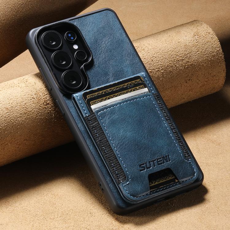 For Samsung Galaxy S26+ 5G Suteni H03 Oil Wax Leather Wallet Stand Back Phone Case