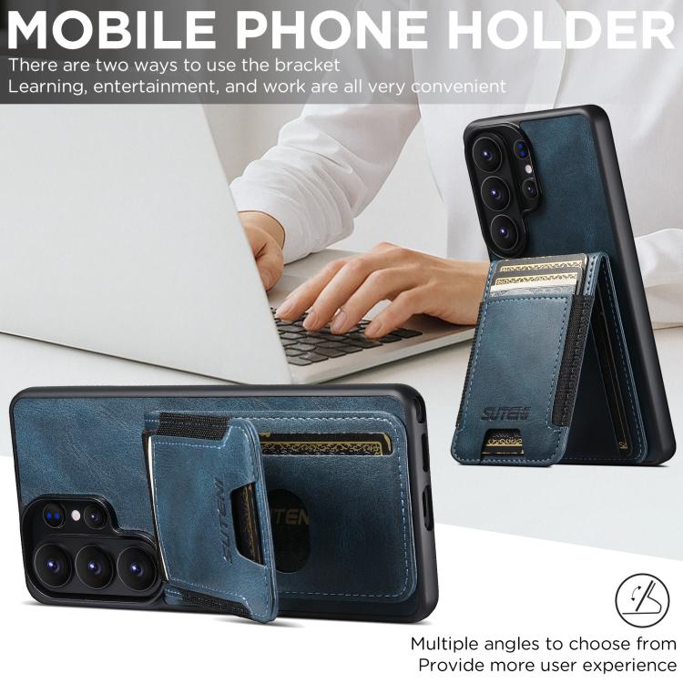 For Samsung Galaxy S26+ 5G Suteni H03 Oil Wax Leather Wallet Stand Back Phone Case