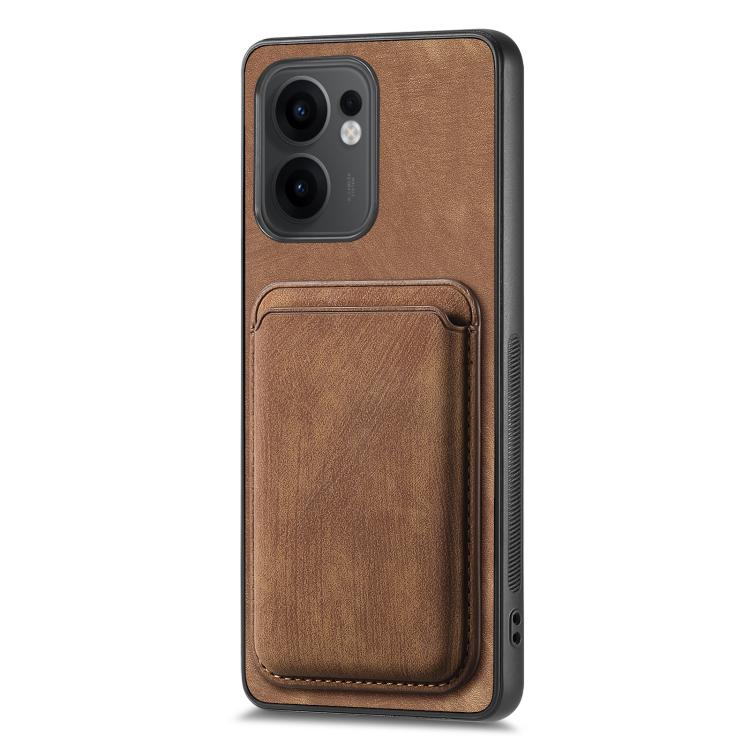 For OPPO Reno13 F Retro Leather Card Bag Magnetic Phone Case