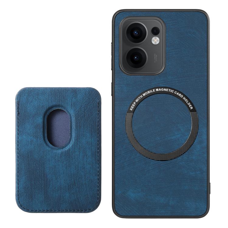 For OPPO Reno13 F Retro Leather Card Bag Magnetic Phone Case