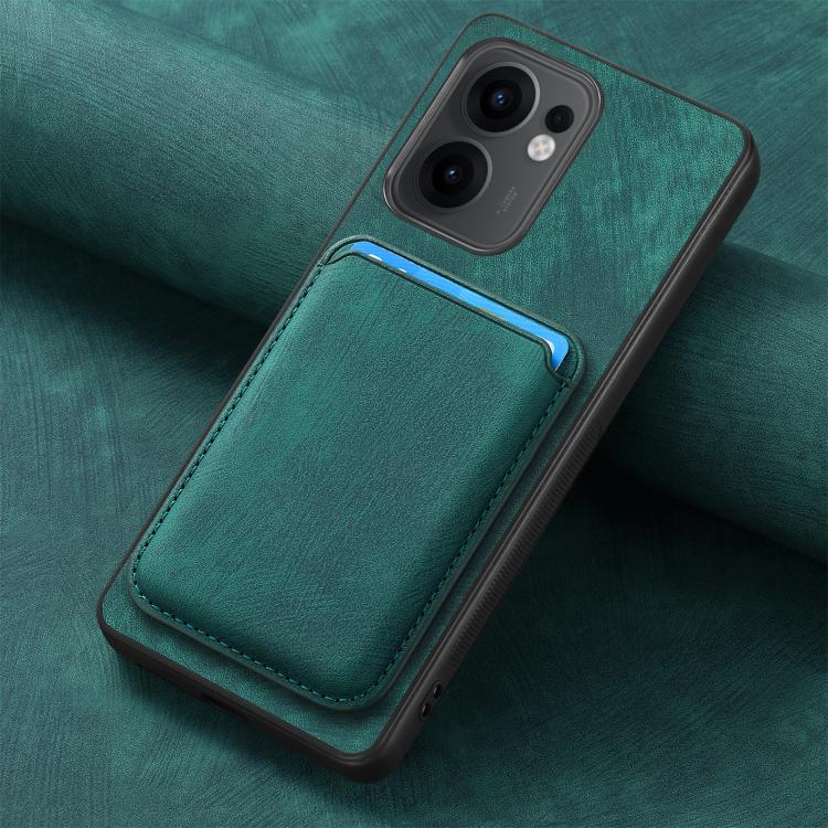For OPPO Reno13 F Retro Leather Card Bag Magnetic Phone Case