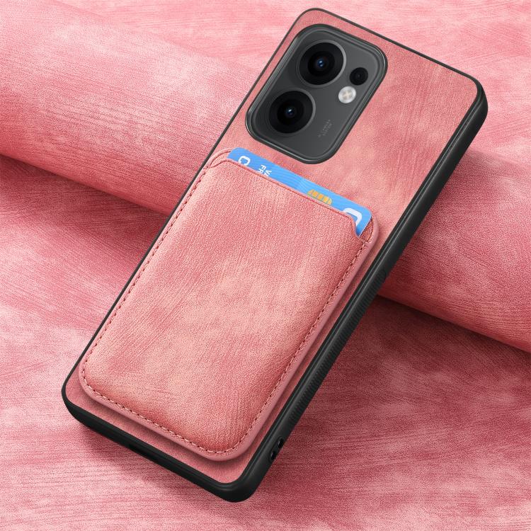 For OPPO Reno13 F Retro Leather Card Bag Magnetic Phone Case