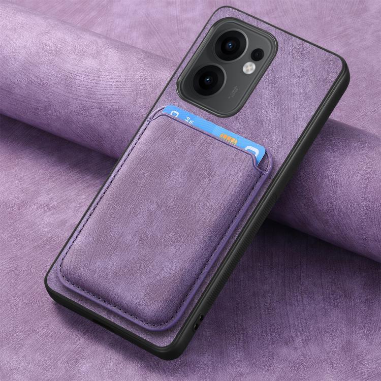 For OPPO Reno13 F Retro Leather Card Bag Magnetic Phone Case
