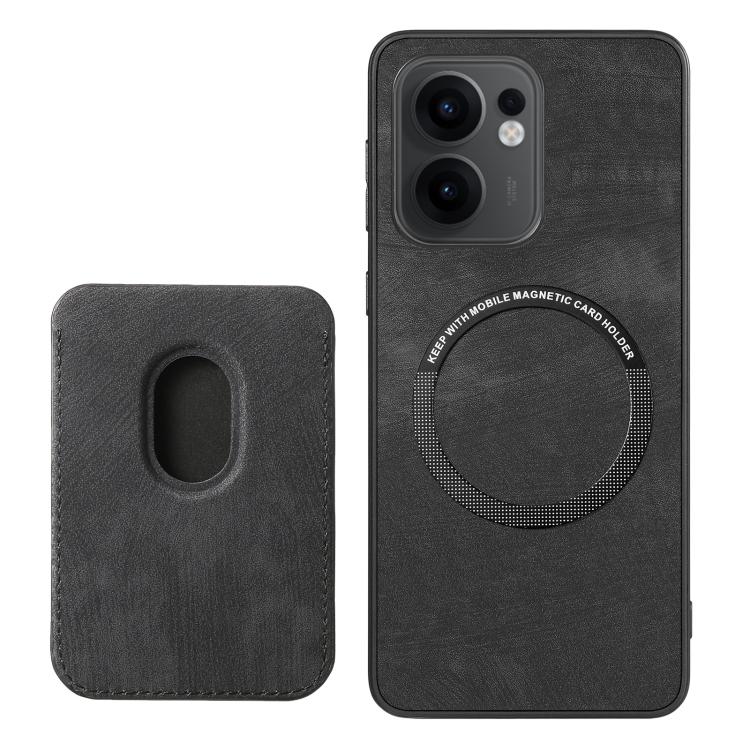 For OPPO Reno13 F Retro Leather Card Bag Magnetic Phone Case
