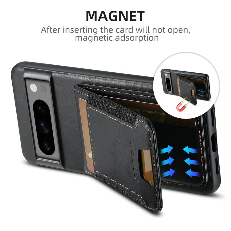 For Google Pixel 9 Pro Suteni H03 Oil Wax Leather Wallet Stand Back Phone Case