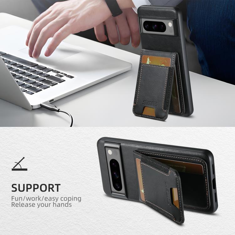 For Google Pixel 9 Suteni H03 Oil Wax Leather Wallet Stand Back Phone Case