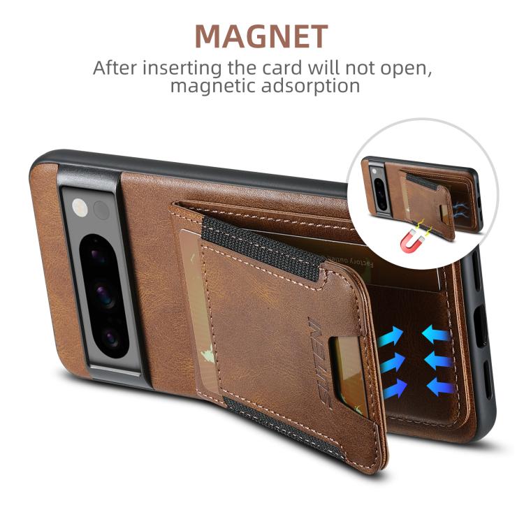 For Google Pixel 10 Suteni H03 Oil Wax Leather Wallet Stand Back Phone Case