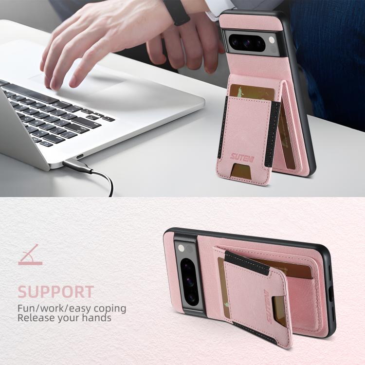 For Google Pixel 9 Pro XL Suteni H03 Litchi Leather Card Bag Stand Back Phone Case