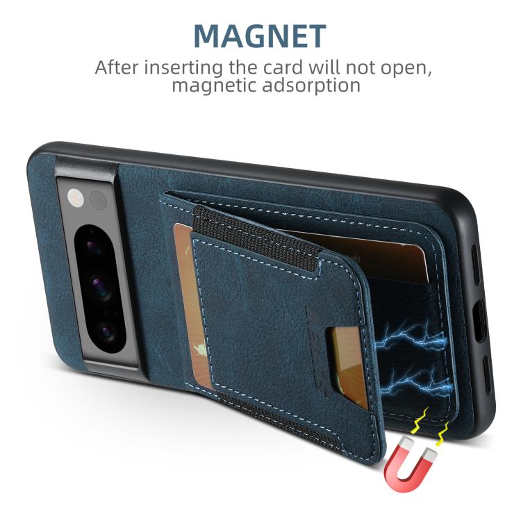 For Google Pixel 9 Pro Suteni H03 Litchi Leather Card Bag Stand Back Phone Case