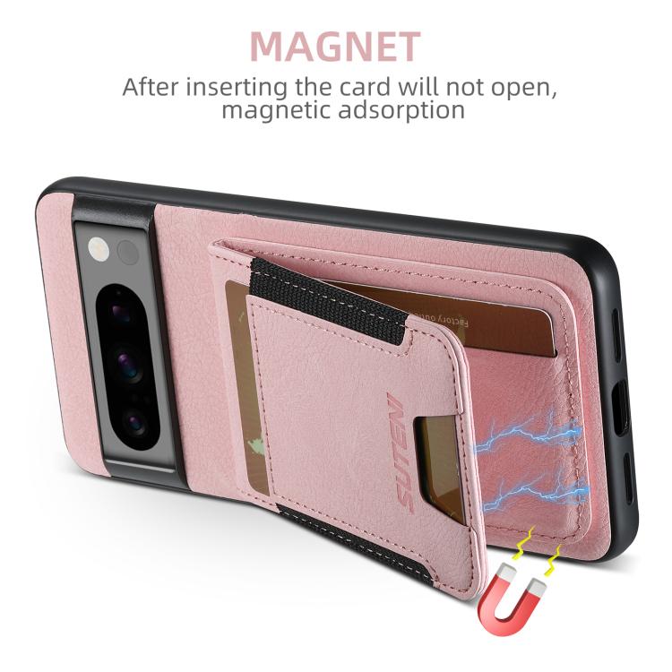 For Google Pixel 9 Pro Suteni H03 Litchi Leather Card Bag Stand Back Phone Case