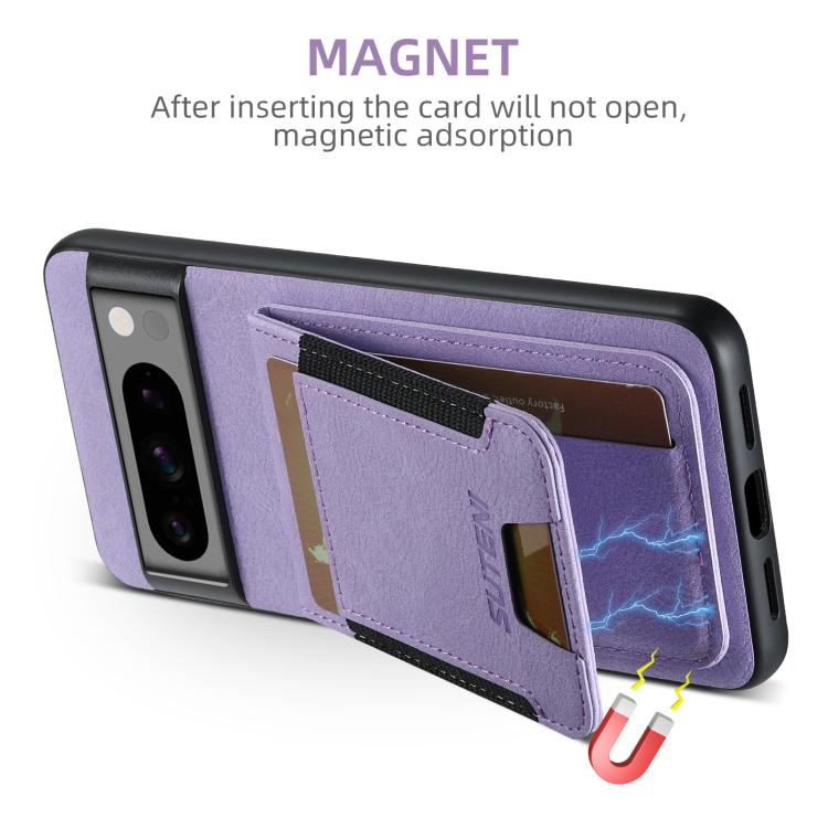 For Google Pixel 9 Pro Suteni H03 Litchi Leather Card Bag Stand Back Phone Case