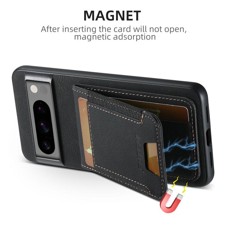 For Google Pixel 10 Suteni H03 Litchi Leather Card Bag Stand Back Phone Case