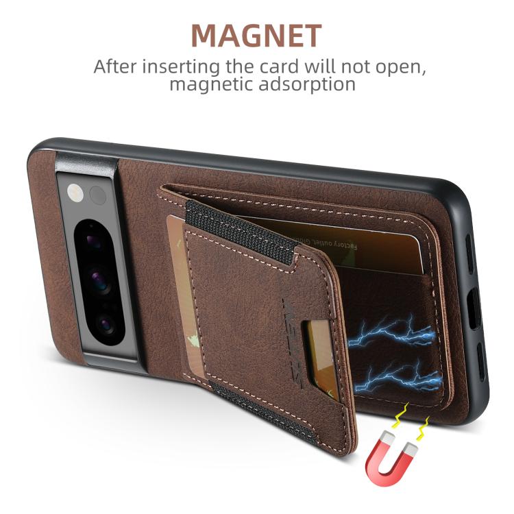 For Google Pixel 10 Pro XL Suteni H03 Litchi Leather Card Bag Stand Back Phone Case