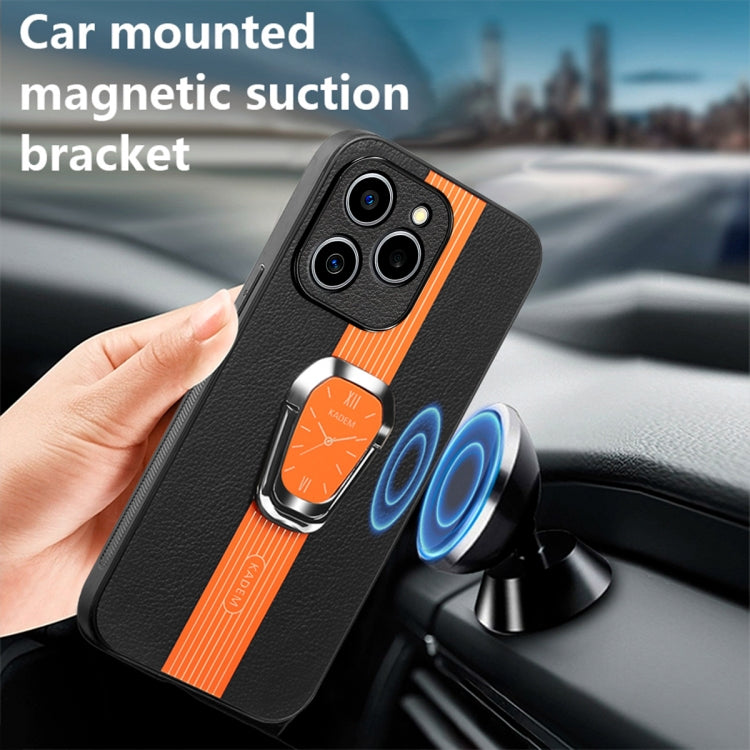 For Realme C61 Magnetic Litchi Leather Back Phone Case with Holder