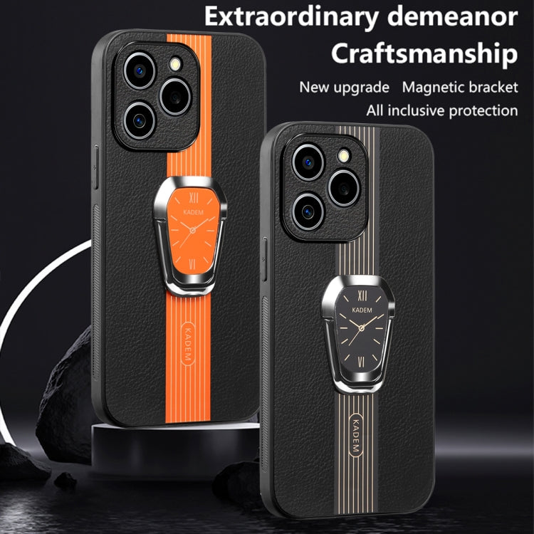 For Realme C61 Magnetic Litchi Leather Back Phone Case with Holder