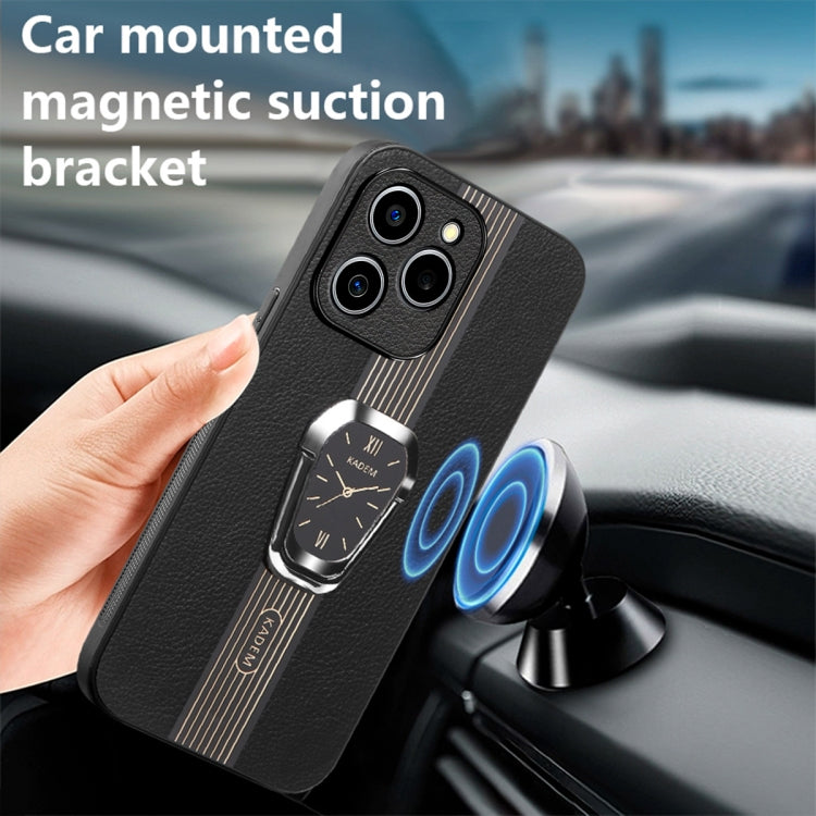 For Realme C63 Magnetic Litchi Leather Back Phone Case with Holder