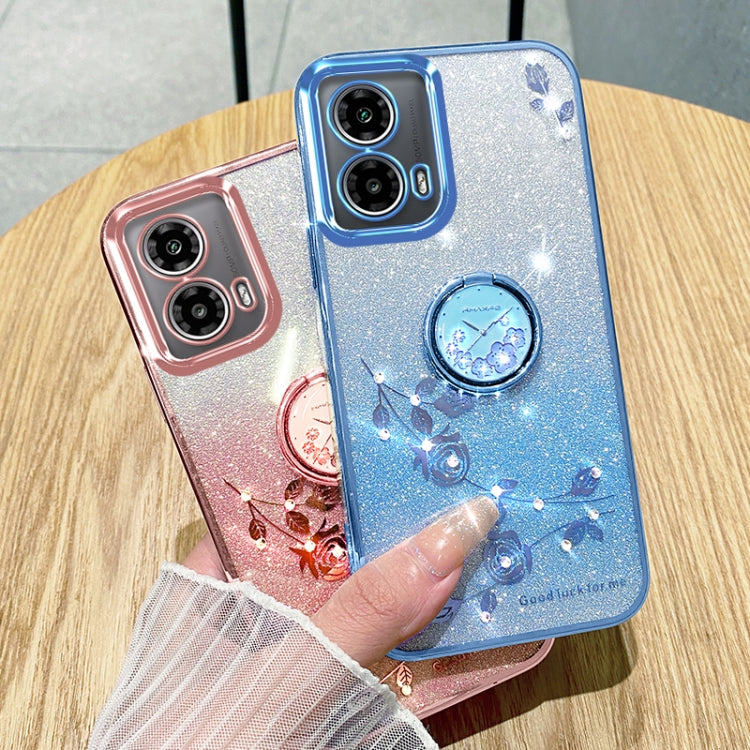 For Motorola Edge 50 Fusion Gradient Glitter Immortal Flower Ring All-inclusive Phone Case