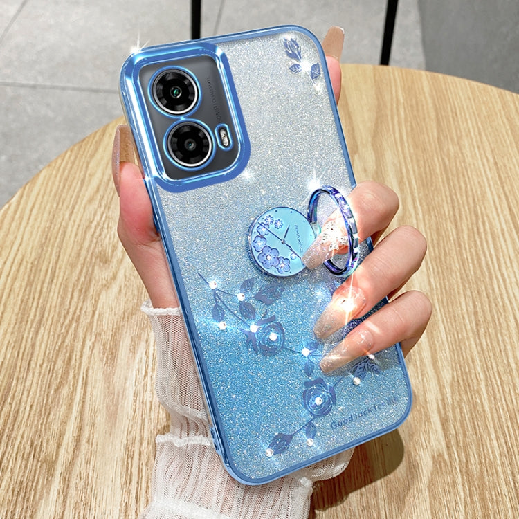 For Motorola Edge 50 Fusion Gradient Glitter Immortal Flower Ring All-inclusive Phone Case