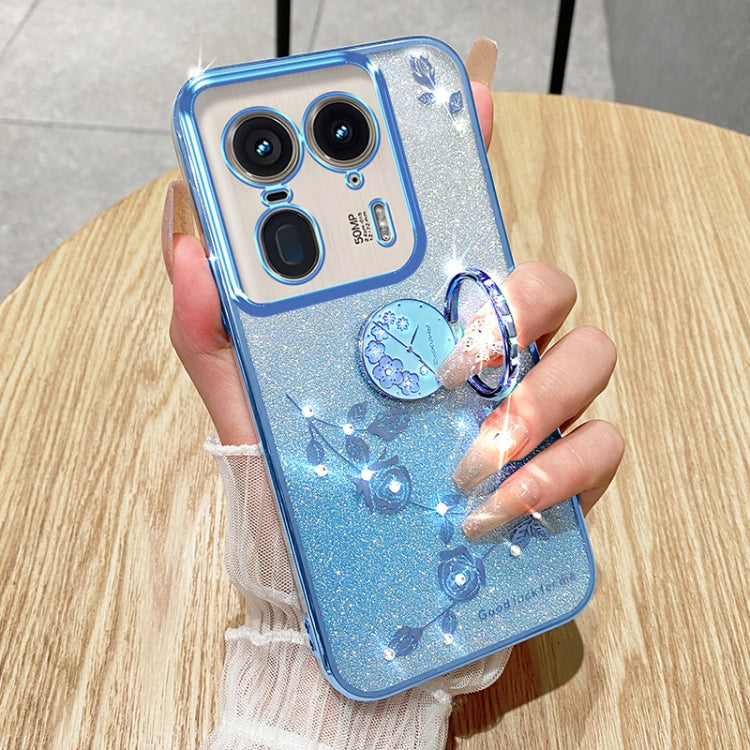 For Motorola Edge 50 Ultra Gradient Glitter Immortal Flower Ring All-inclusive Phone Case