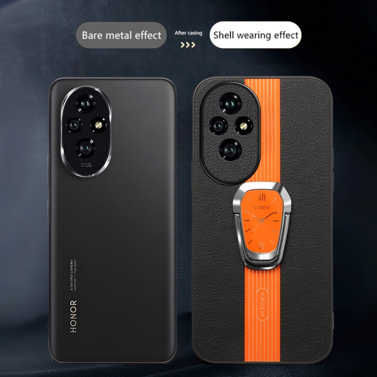 For Honor 200 Magnetic Litchi Leather Back Phone Case with Holder