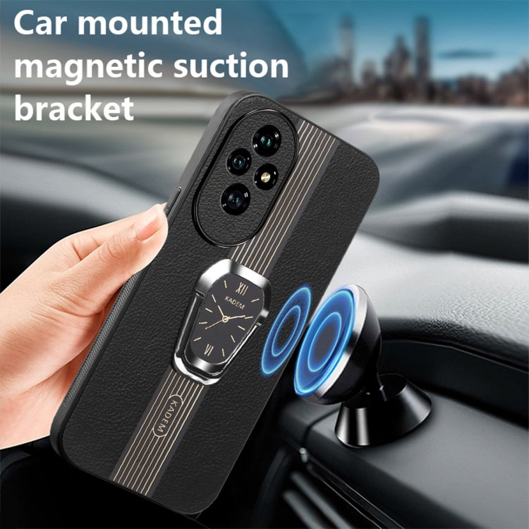 For Honor 200 Magnetic Litchi Leather Back Phone Case with Holder