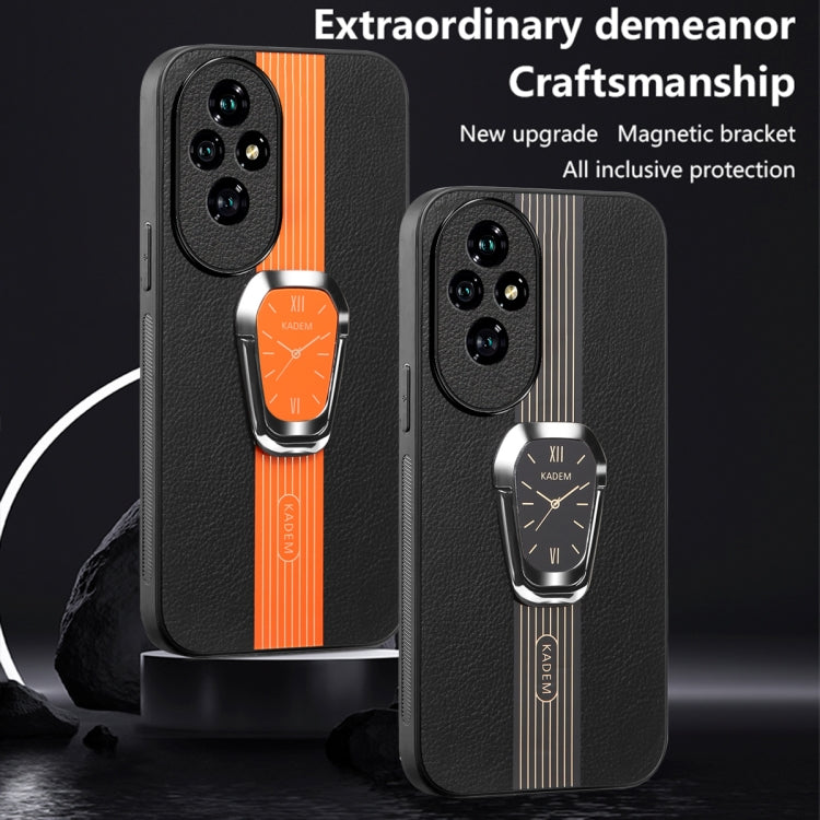 For Honor 200 Magnetic Litchi Leather Back Phone Case with Holder