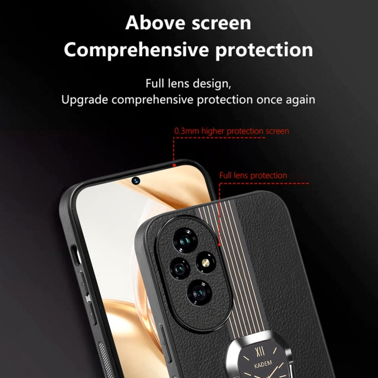 For Honor 200 Pro Magnetic Litchi Leather Back Phone Case with Holder