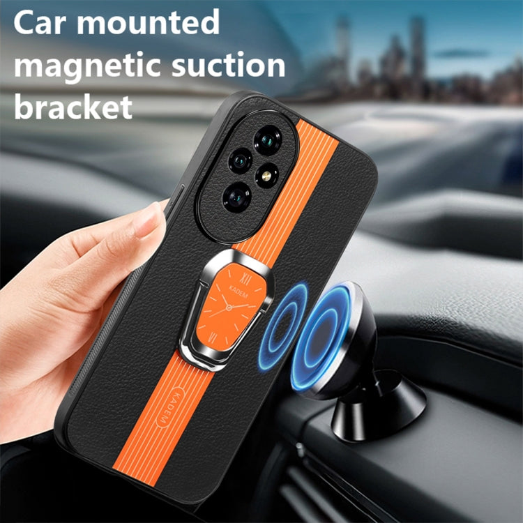 For Honor 200 Pro Magnetic Litchi Leather Back Phone Case with Holder