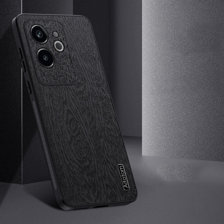 For Realme GT 6 Tree Bark Leather Shockproof Phone Case