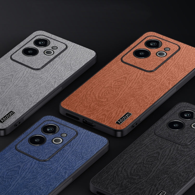 For Realme GT 6 Tree Bark Leather Shockproof Phone Case