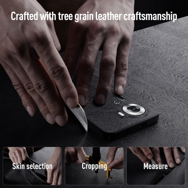 For OPPO Reno11  Global Tree Bark Leather Shockproof Phone Case