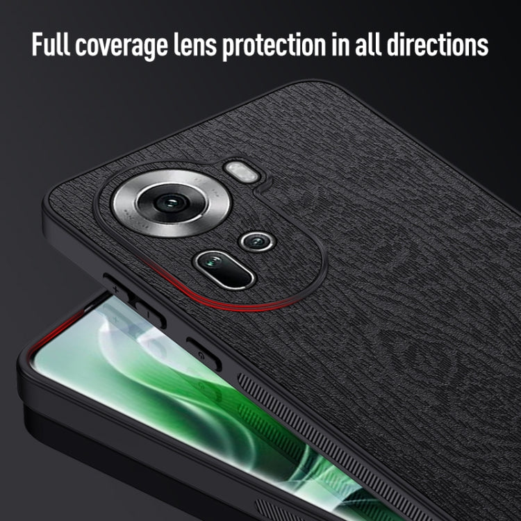 For OPPO Reno11  Global Tree Bark Leather Shockproof Phone Case