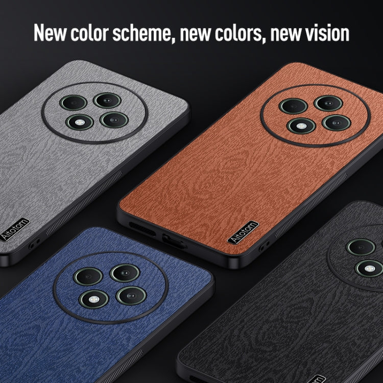 For  OPPO Reno12 F 5G Tree Bark Leather Shockproof Phone Case