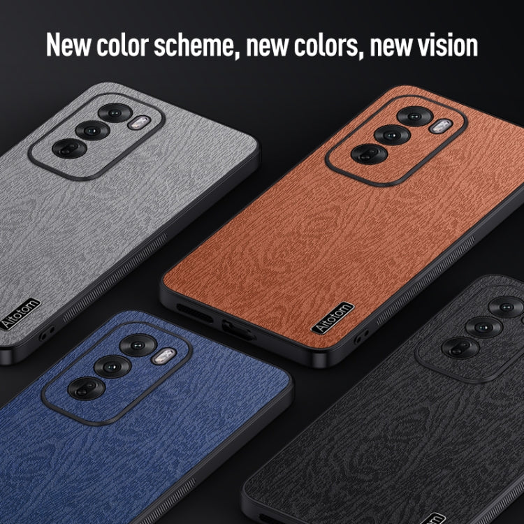 For OPPO Reno12 Pro Global Tree Bark Leather Shockproof Phone Case