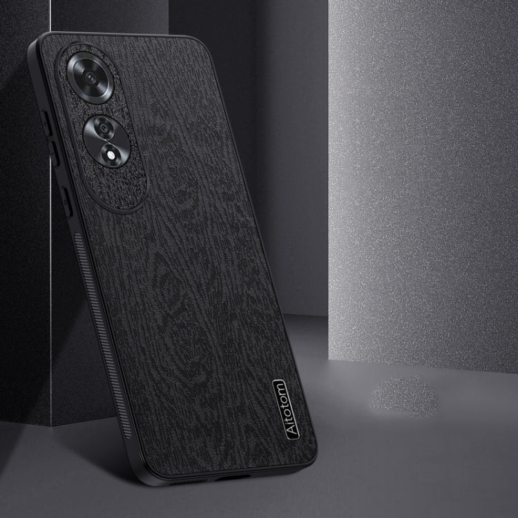 For OPPO A60 4G Global Tree Bark Leather Shockproof Phone Case