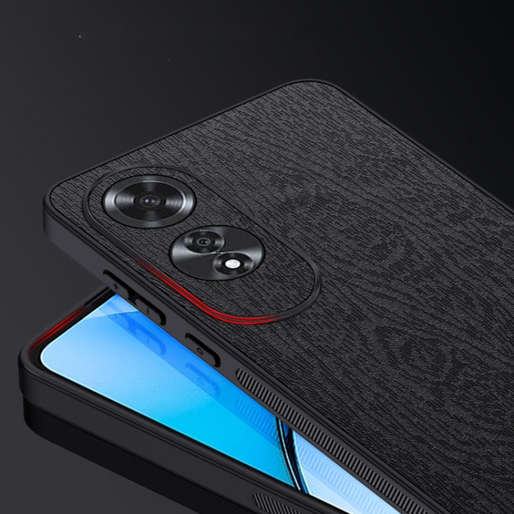 For OPPO A60 4G Global Tree Bark Leather Shockproof Phone Case