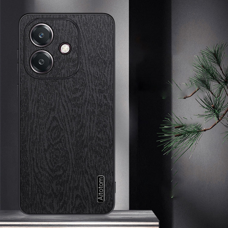 For OPPO A3X Global Tree Bark Leather Shockproof Phone Case