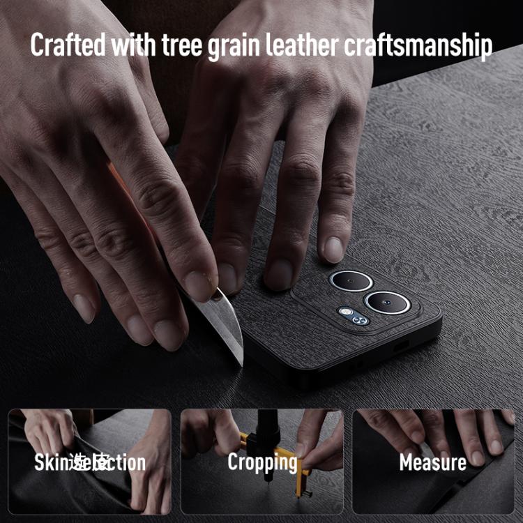 For OPPO A5X Tree Bark Leather Shockproof Phone Case