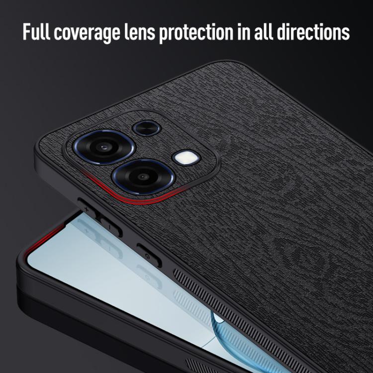 For OPPO A6 Pro Global Tree Bark Leather Shockproof Phone Case